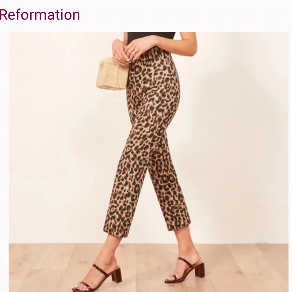 Reformation Marlon Leopard Print Pants - Picture 6 of 8